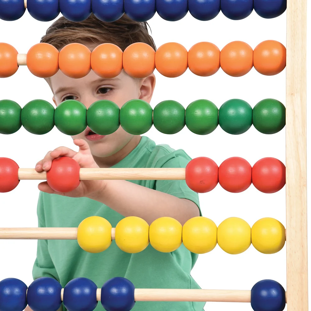 Jumbo Wooden Abacus Counting Frame | 100 Beads for Preschool Math Learning - Image 8