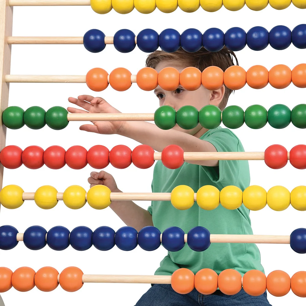 Jumbo Wooden Abacus Counting Frame | 100 Beads for Preschool Math Learning - Image 9