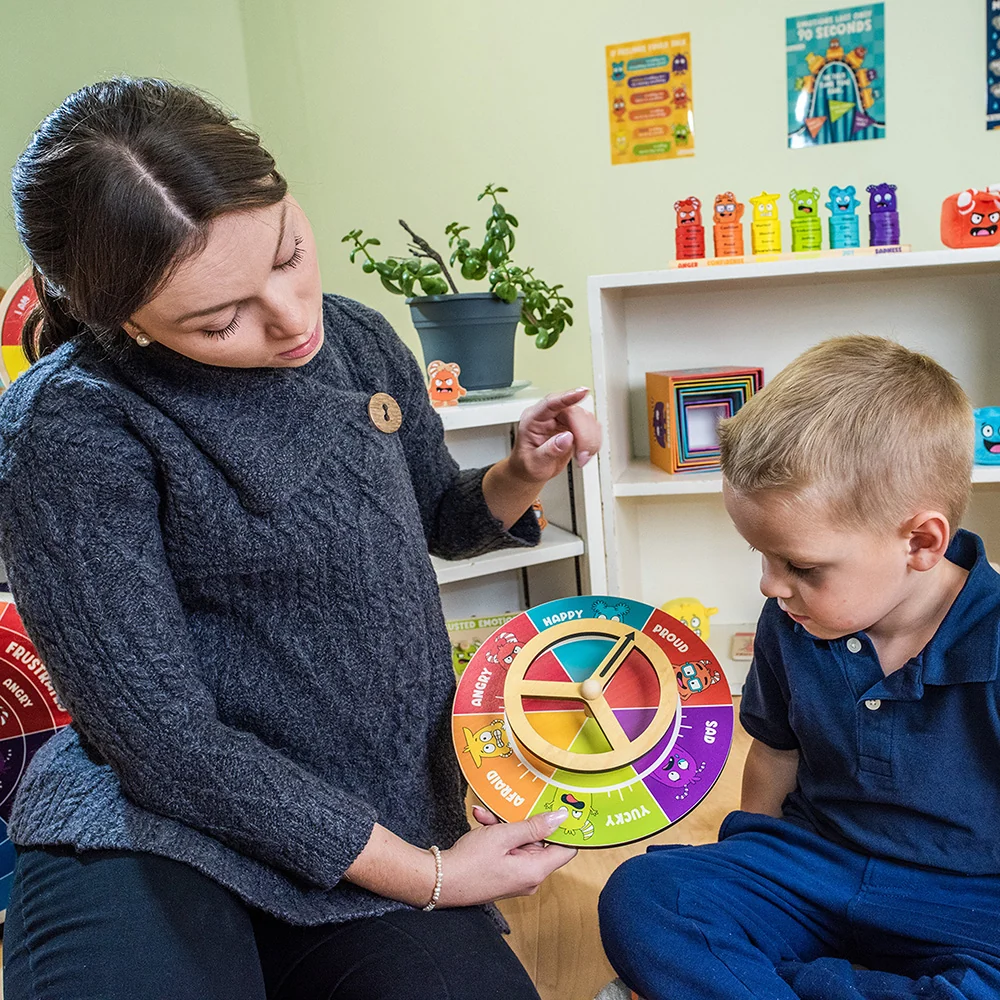 Wooden Emotions Steering Wheel | Hands-On Feelings & Self-Regulation Toy - Image 3