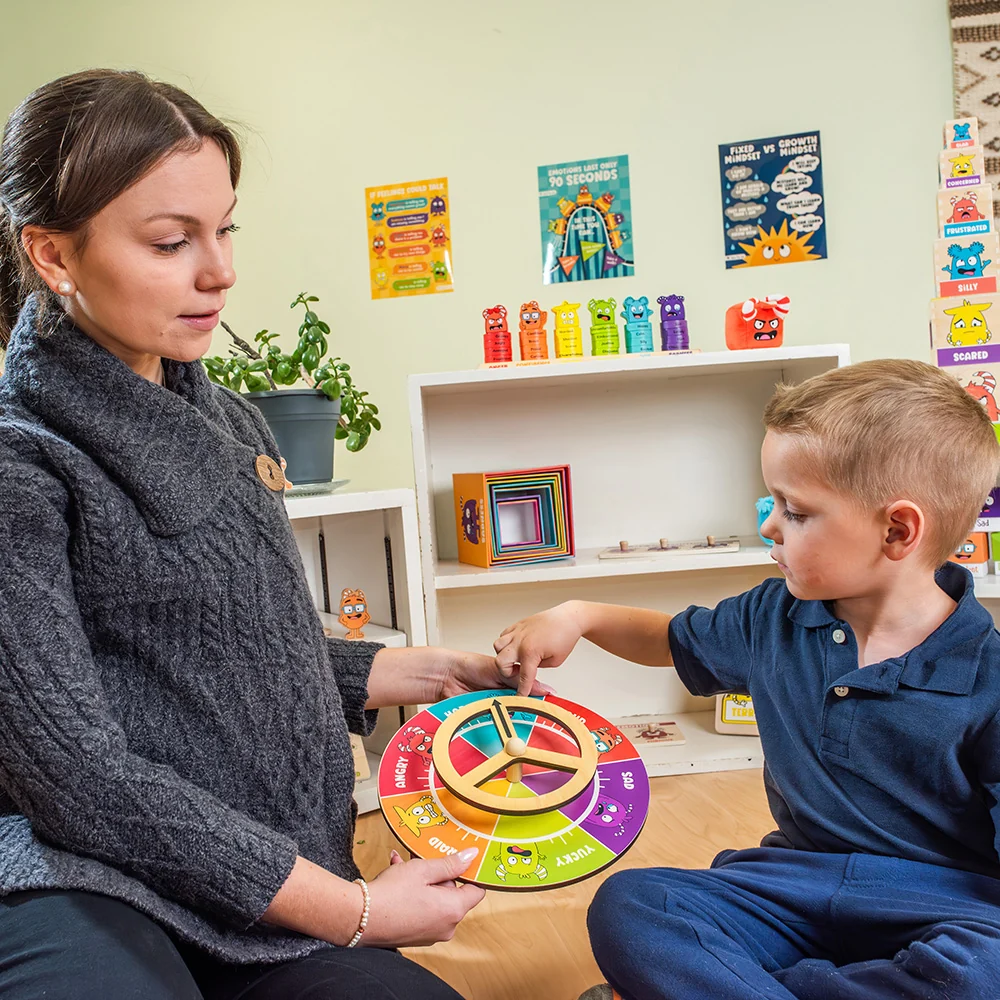Wooden Emotions Steering Wheel | Hands-On Feelings & Self-Regulation Toy - Image 7
