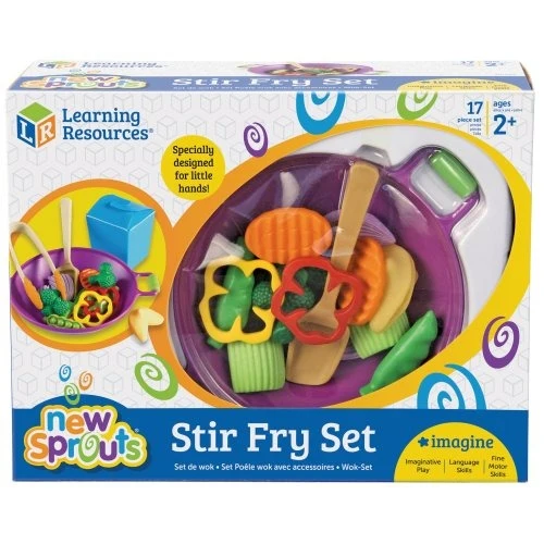 Kids' Play Food – 17-Piece Vegetable Stir-Fry Set with Wok - Image 6