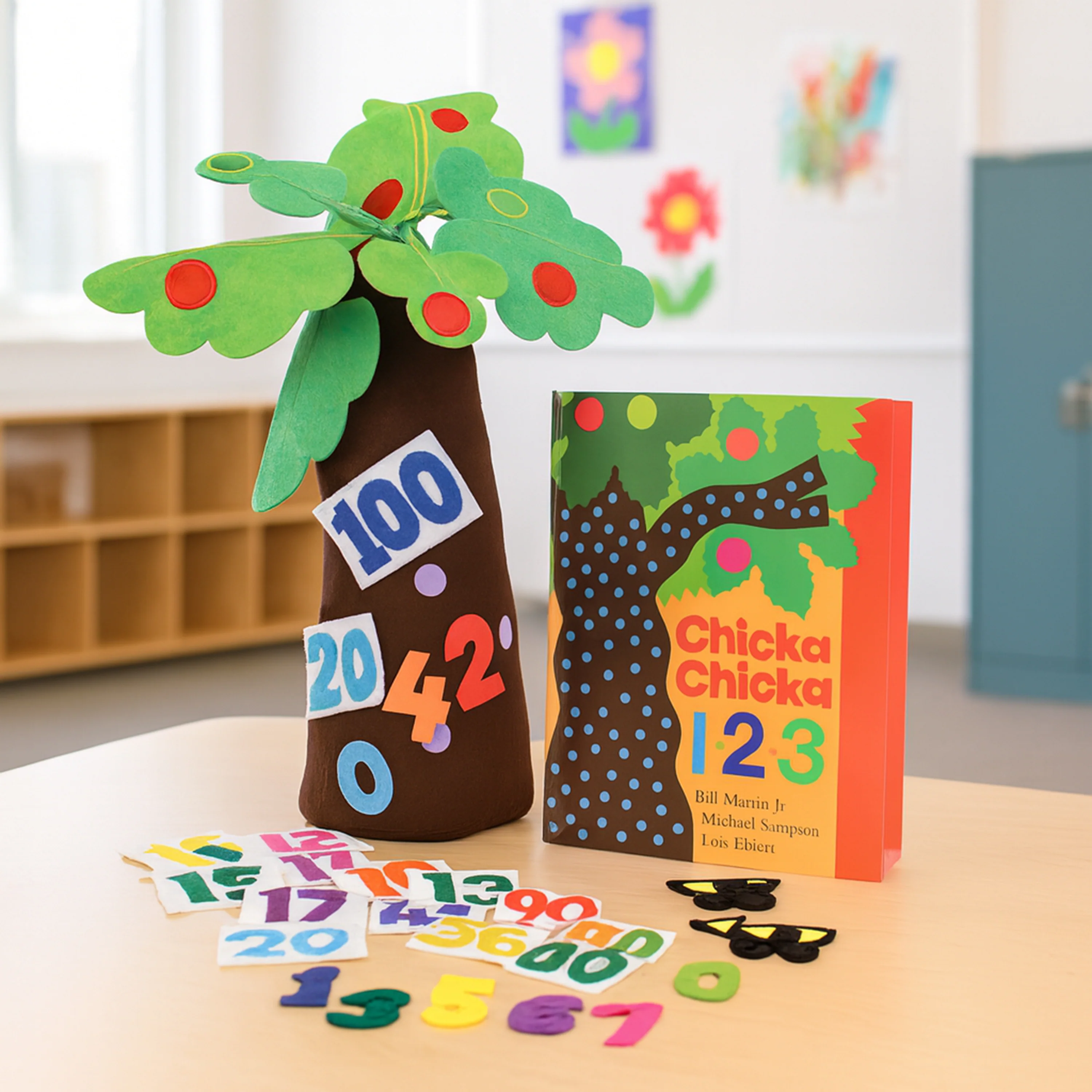 Chicka Chicka 1-2-3 Learning Set | Hardcover Book, 20" Fabric Tree & 30 Numerals* - Image 3