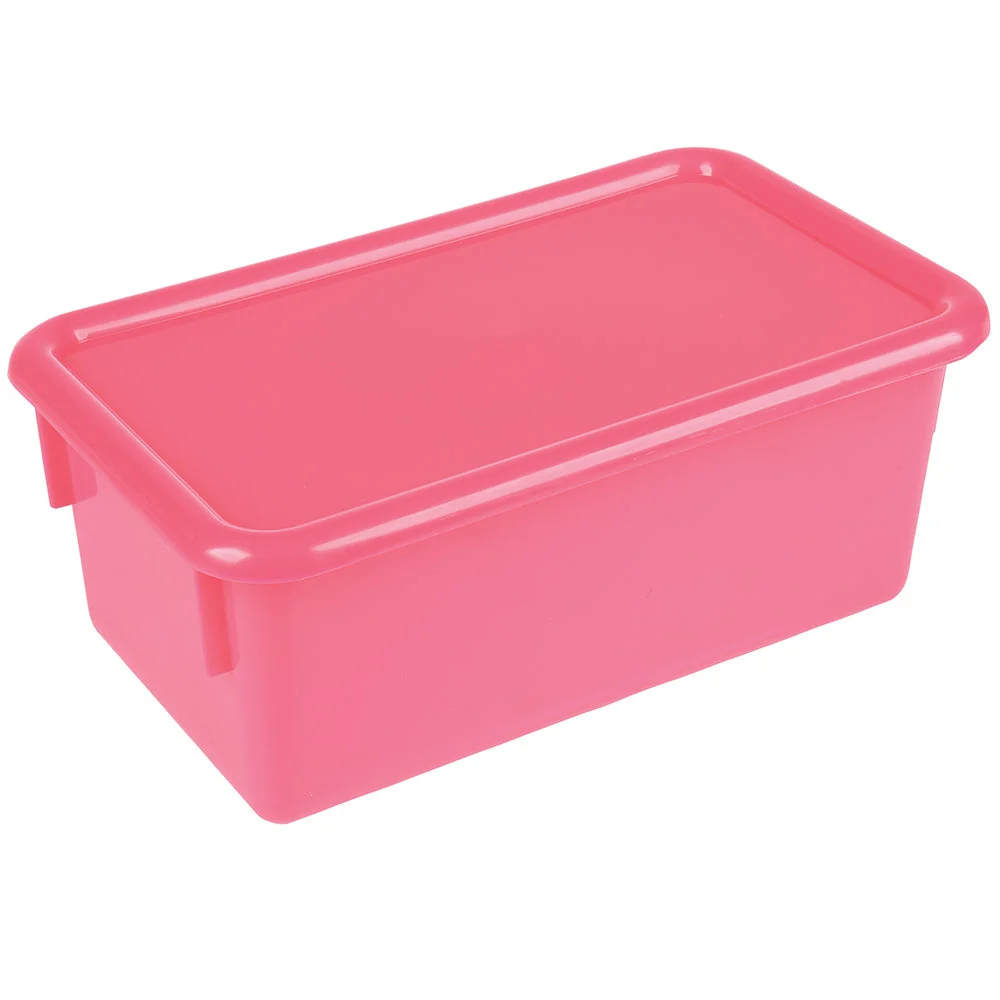 Classroom Storage Tote Bin Bundle | 6 Colorful & Clear Organizer Bins with Lids - Image 4