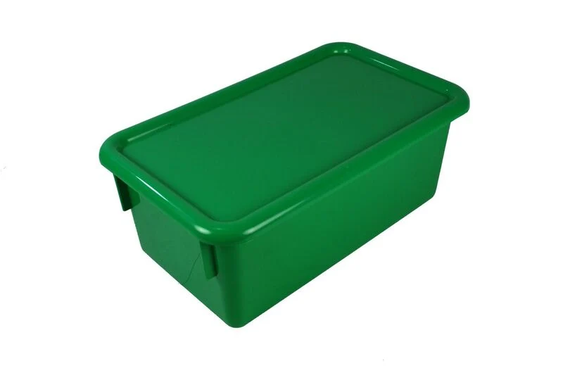 Classroom Storage Tote Bin Bundle | 6 Colorful & Clear Organizer Bins with Lids - Image 5