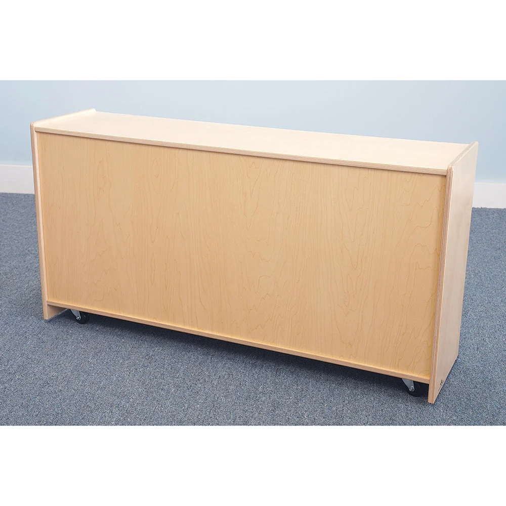 Straight Birch Sectional Storage Unit with 5 Compartments & Casters | 24" High Classroom Organizer - Image 5