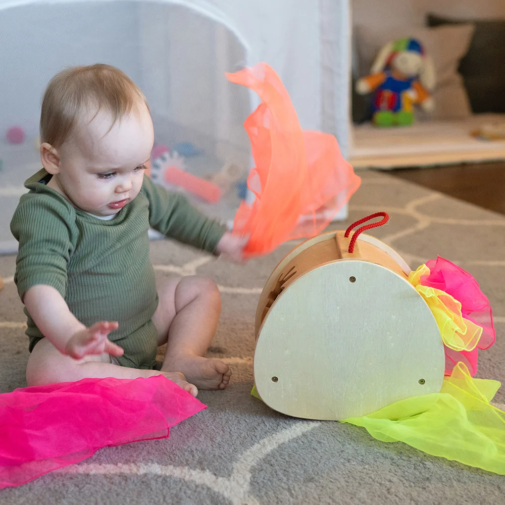 Stuff 'N Pull Scarf Tote | 13-Piece Colorful Sensory & Fine Motor Play Set - Image 7