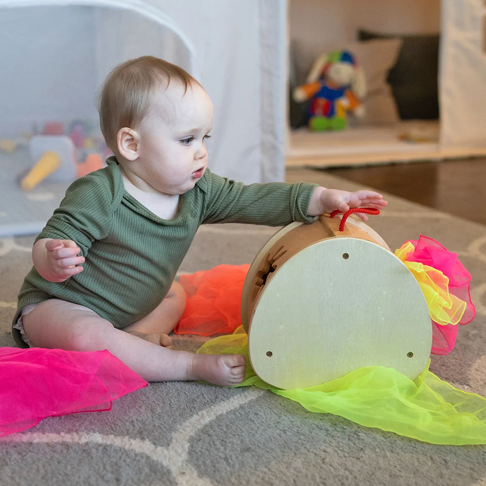 Stuff 'N Pull Scarf Tote | 13-Piece Colorful Sensory & Fine Motor Play Set - Image 8