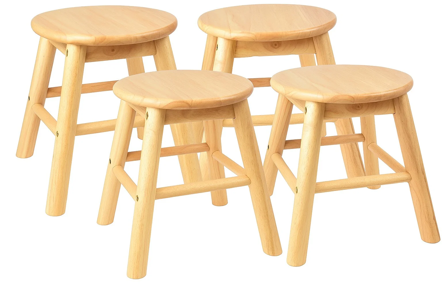 Preschool Wooden Stool Bundle | 4-Pack Durable Hardwood Classroom Seating - Image 2