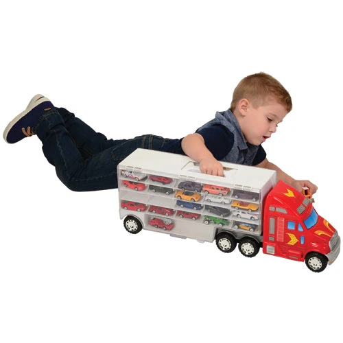 Super-Rig Carrier for 44 Die-Cast Cars | Heavy-Duty 8-Wheel Storage Case with Handle - Image 7