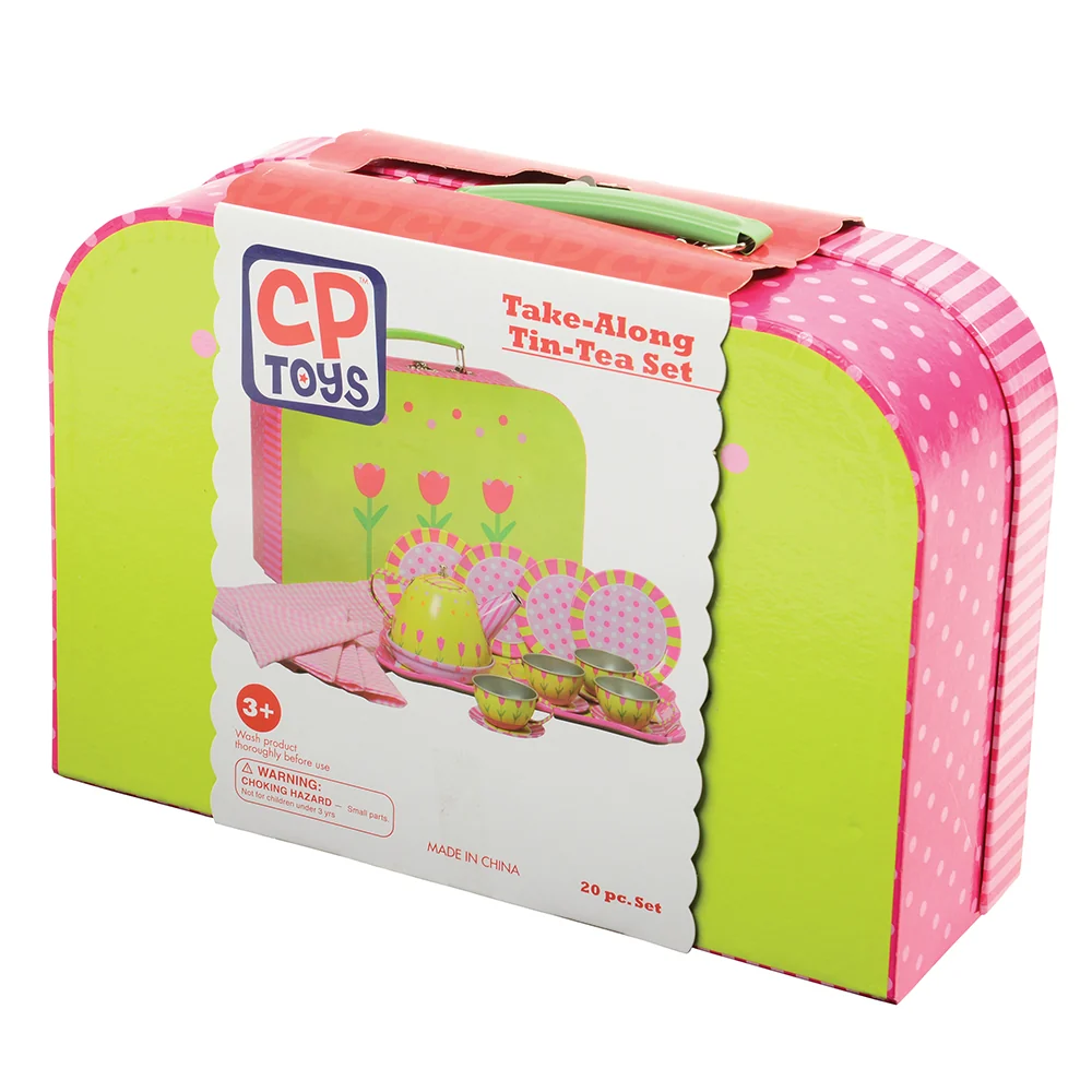 Take-Along Tin Tea Set | 20-Piece Service for 4 with Tray, Tea Pot & Accessories - Image 7