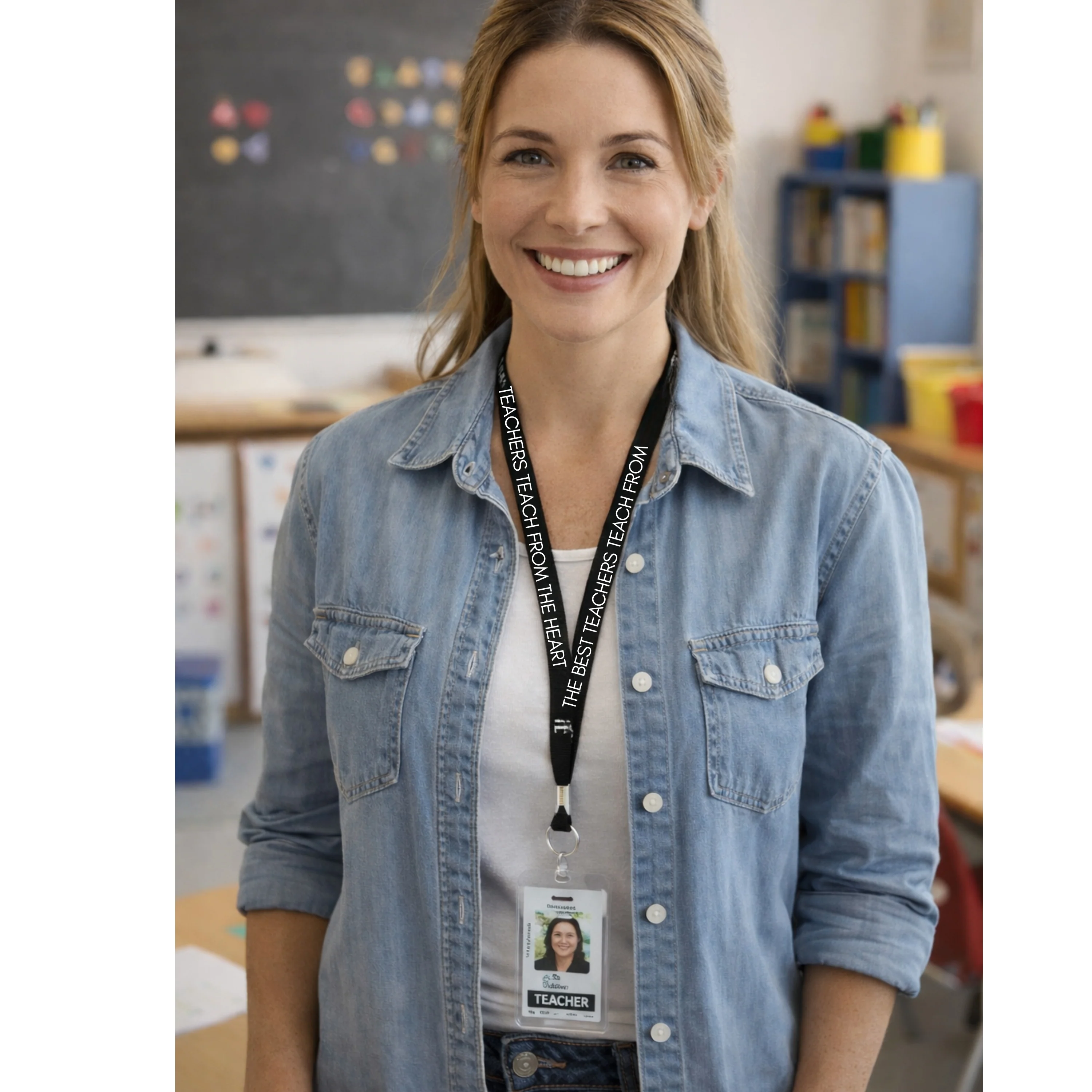 Teach From the Heart Premium Flat Lanyard, 5/8" - Image 2