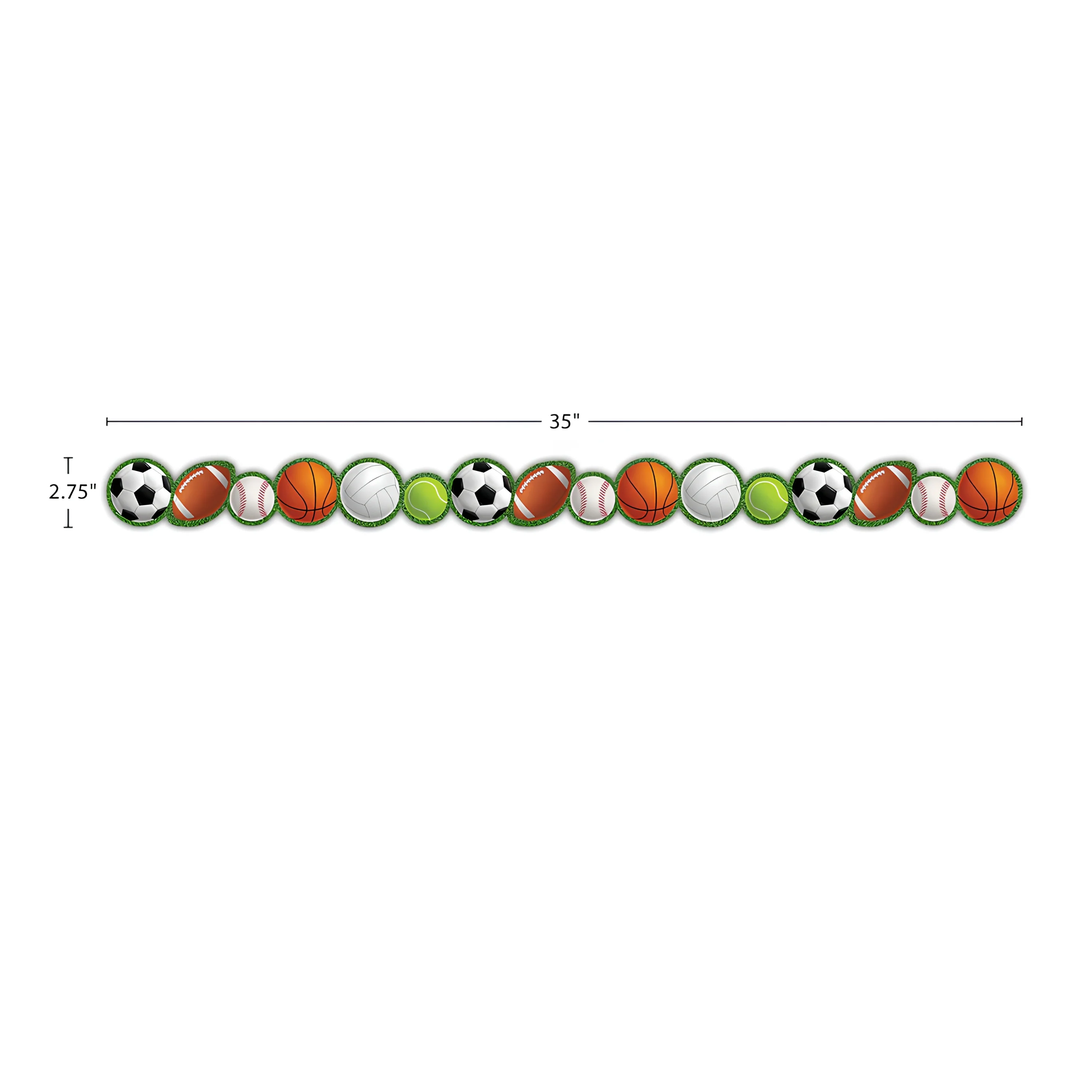 Sports Die-Cut Bulletin Board Border Trim, 12-Pack - Image 2