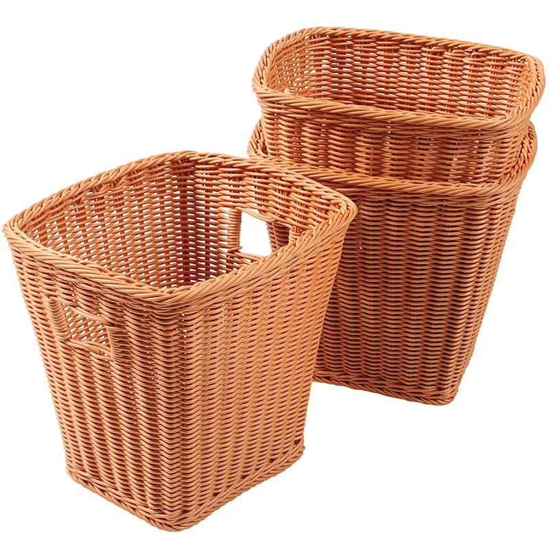 Tall Plastic Wicker Baskets - Set of 3 - Image 3