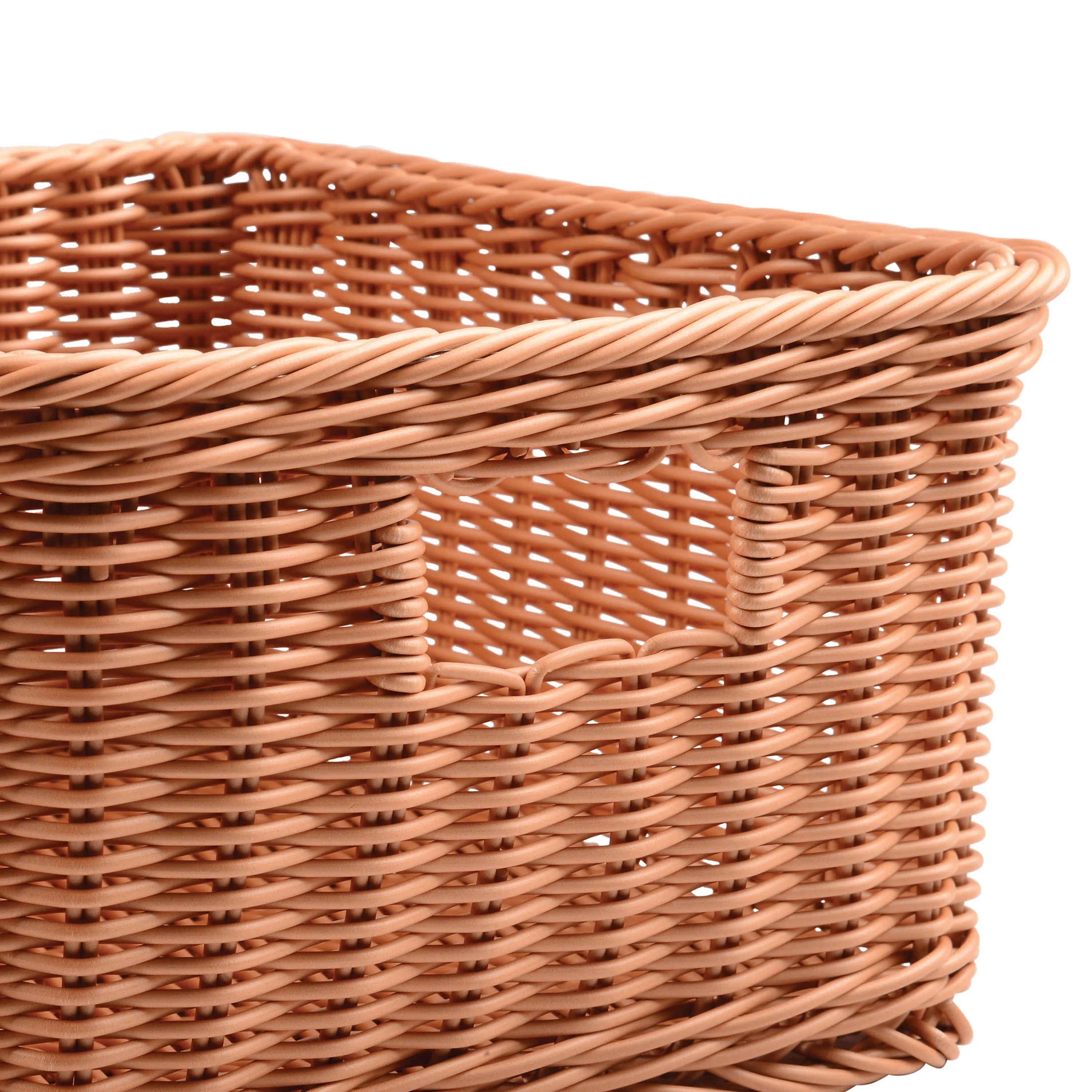 Rectangle Plastic Woven Basket/w Handles - Image 4