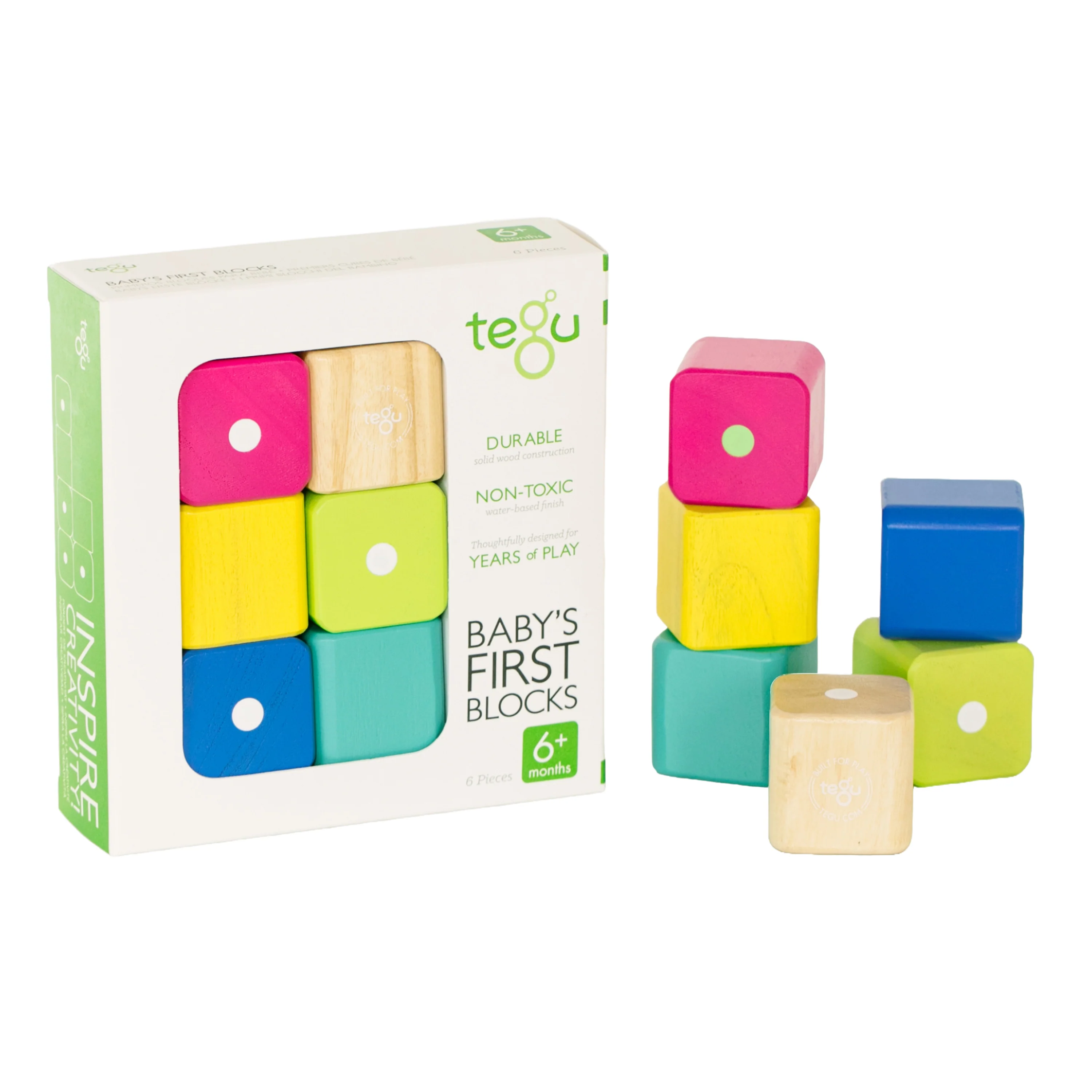 Tegu Baby's First Magnetic Blocks | Eco-Friendly 6-Piece Wooden Starter Set - Image 3