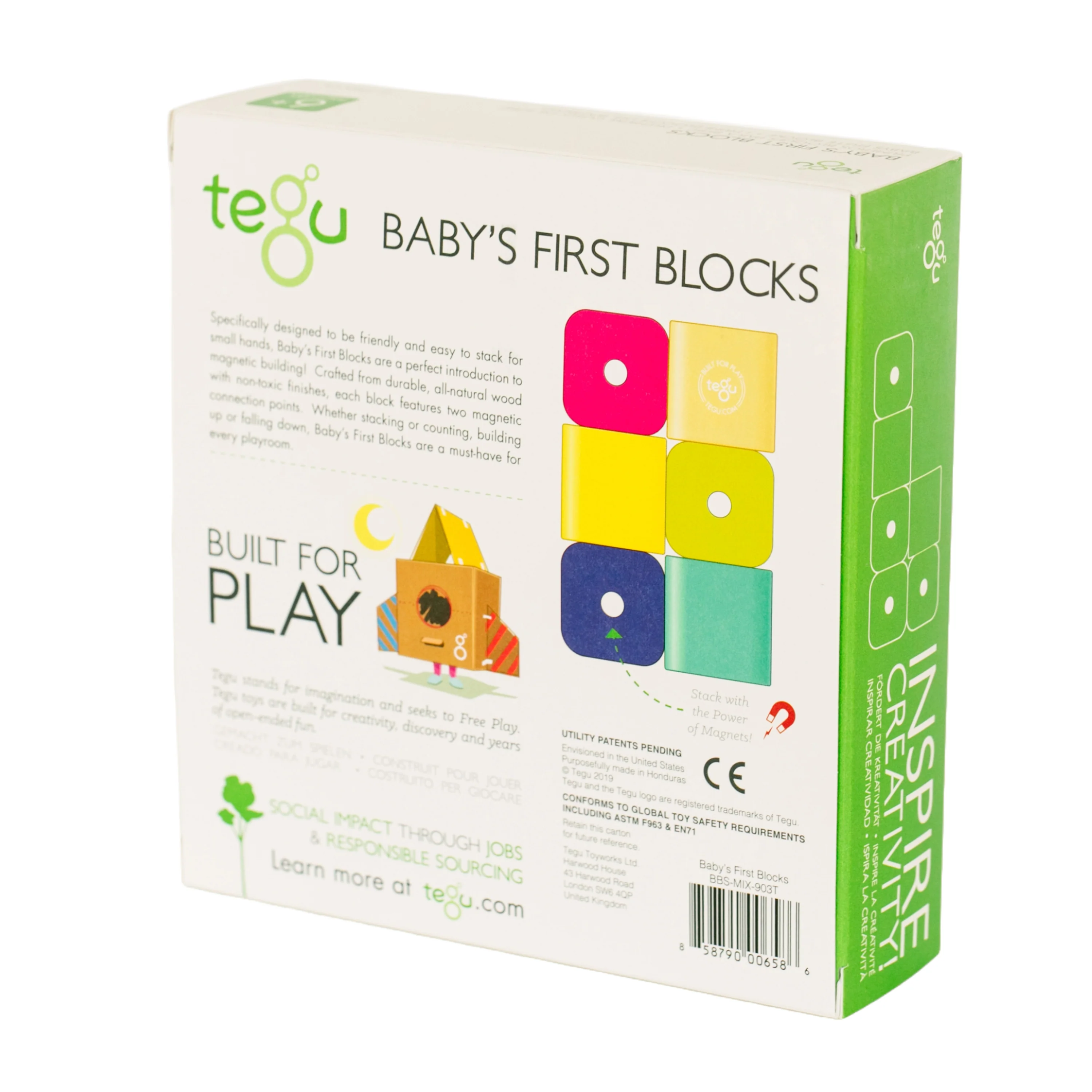 Tegu Baby's First Magnetic Blocks | Eco-Friendly 6-Piece Wooden Starter Set - Image 4