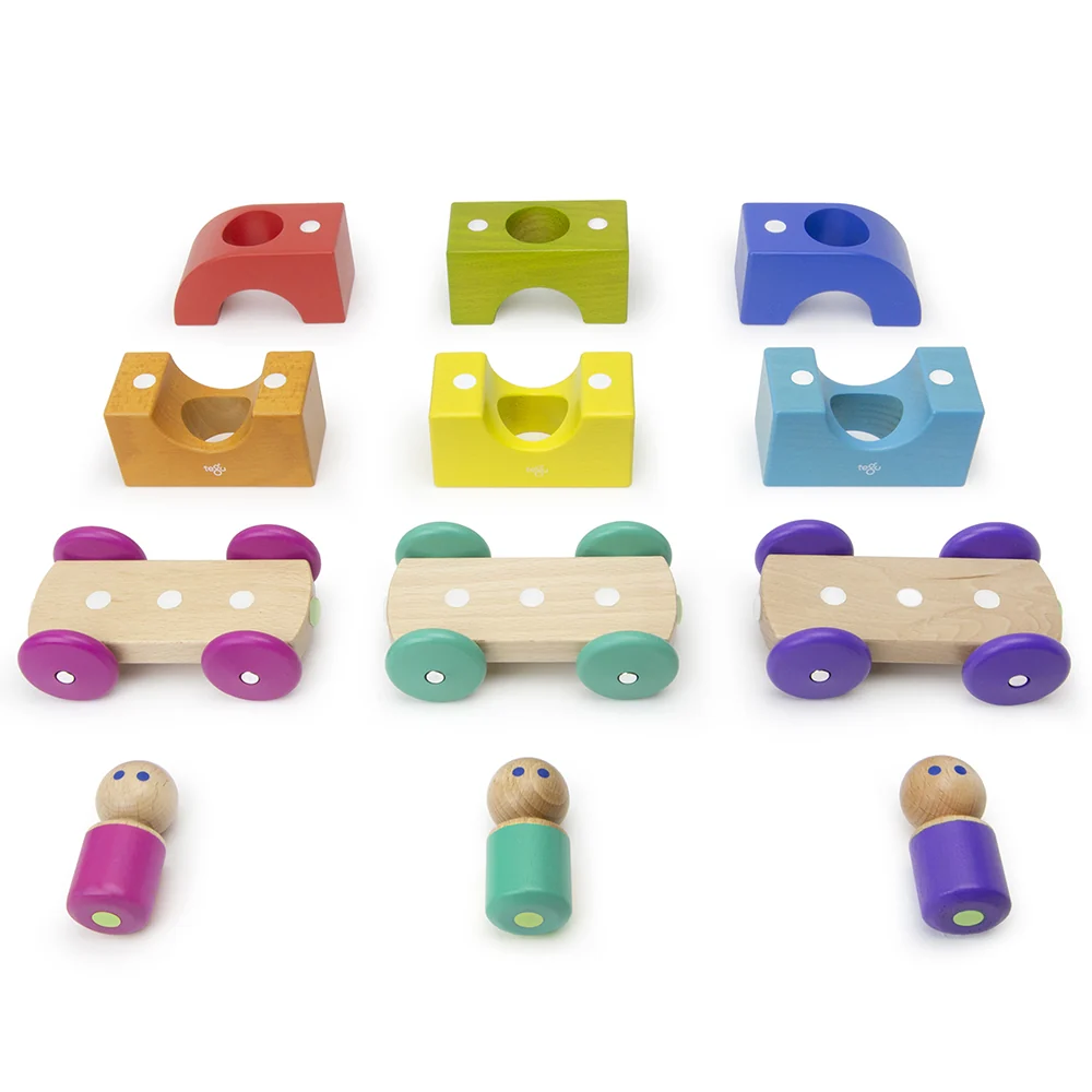 Tegu Magnetic Tram |12-Piece Set for Creative Play - Image 2