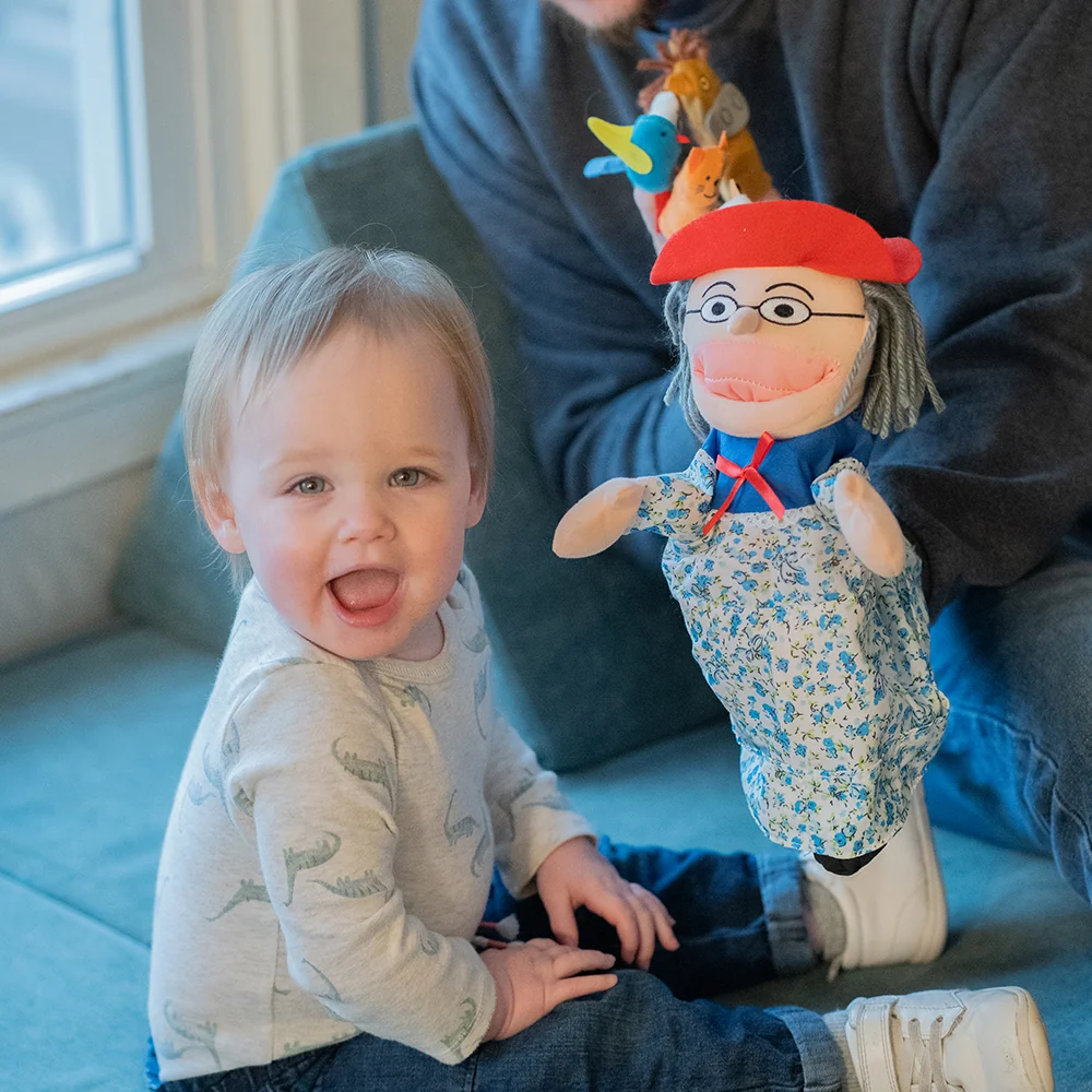 There Was an Old Lady Storytelling Puppet & Book Set | 8-Piece Doll and Finger Puppet Kit* - Image 17