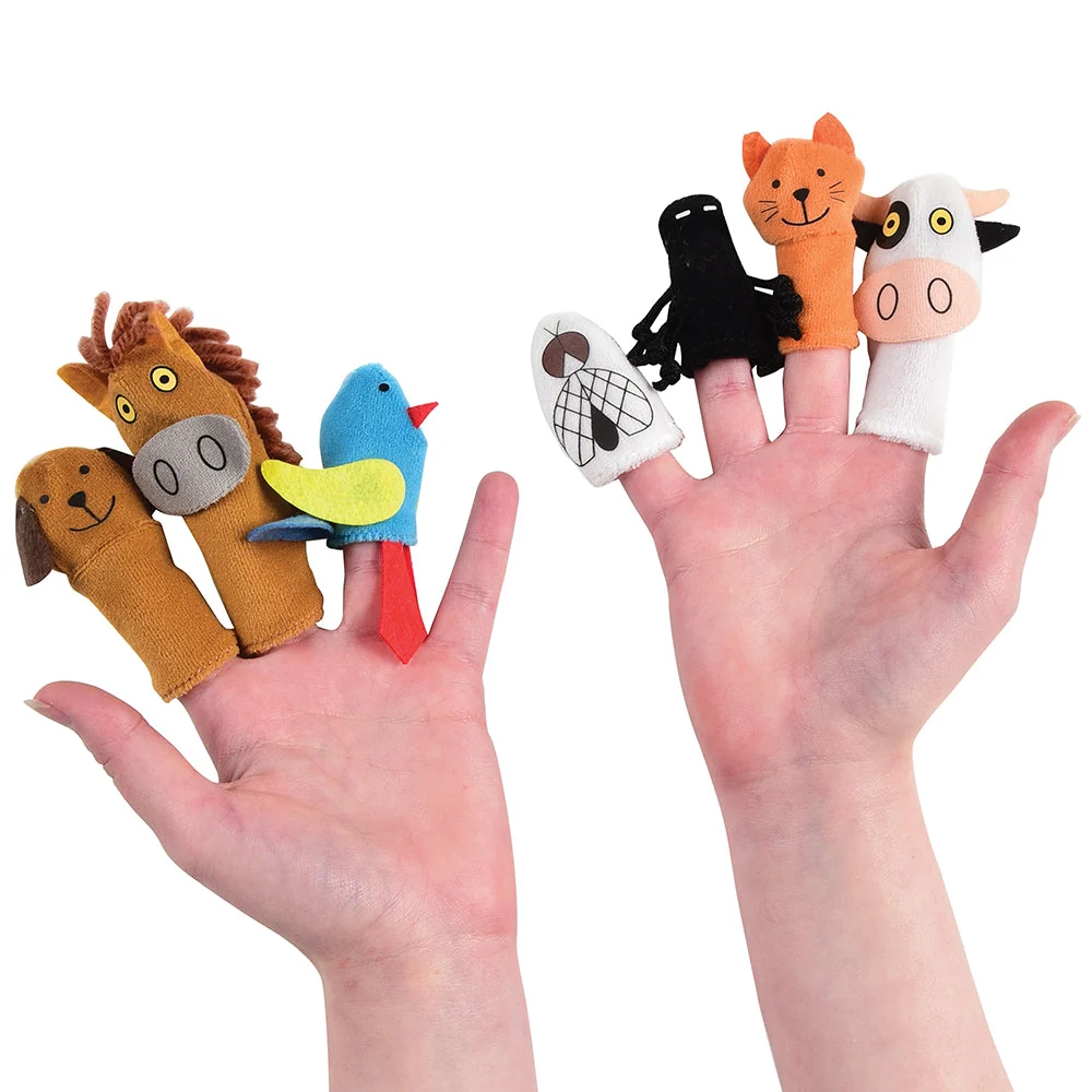 There Was an Old Lady Storytelling Puppet & Book Set | 8-Piece Doll and Finger Puppet Kit* - Image 5