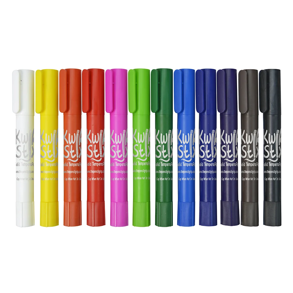 Kwik Stix ThinStix No-Mess Tempera Paint Set | 12 Classic Colors