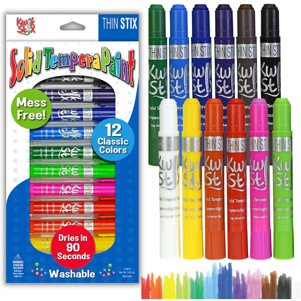 Kwik Stix ThinStix No-Mess Tempera Paint Set | 12 Classic Colors - Image 5