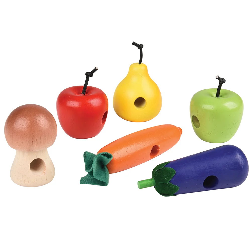 Interactive Fruit & Vegetable Threading Set | 24-Piece Lacing Activity for Fine Motor Skills & Early Learning - Image 13