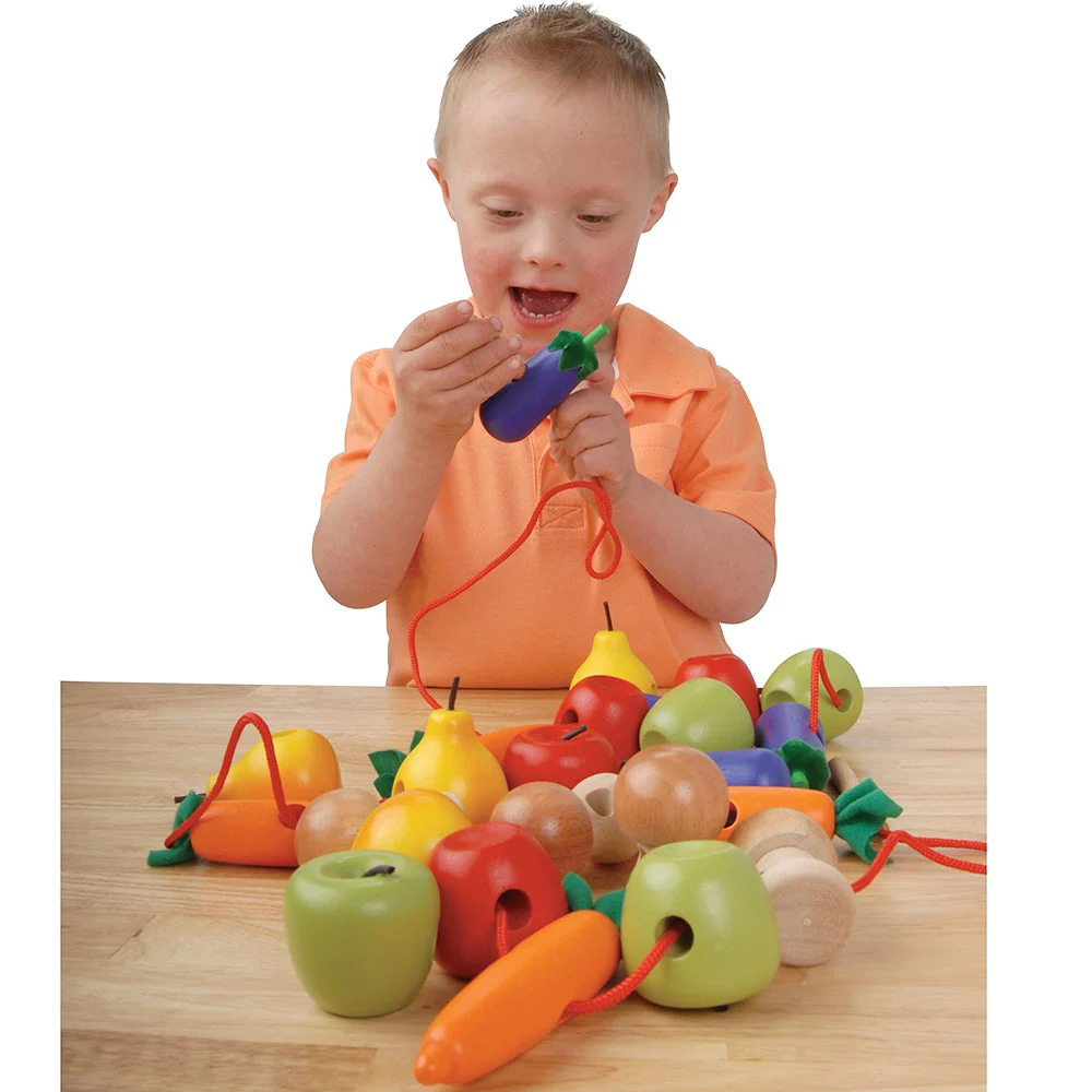 Interactive Fruit & Vegetable Threading Set | 24-Piece Lacing Activity for Fine Motor Skills & Early Learning - Image 5