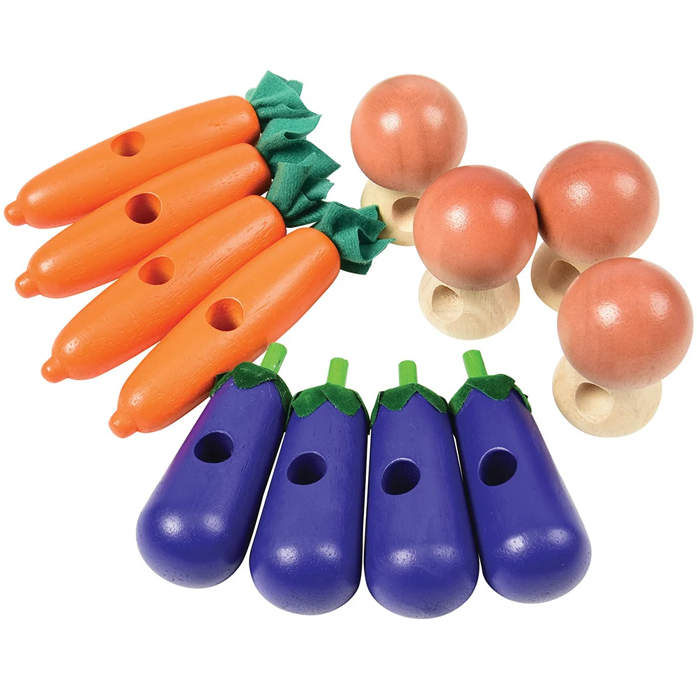 Interactive Fruit & Vegetable Threading Set | 24-Piece Lacing Activity for Fine Motor Skills & Early Learning - Image 9