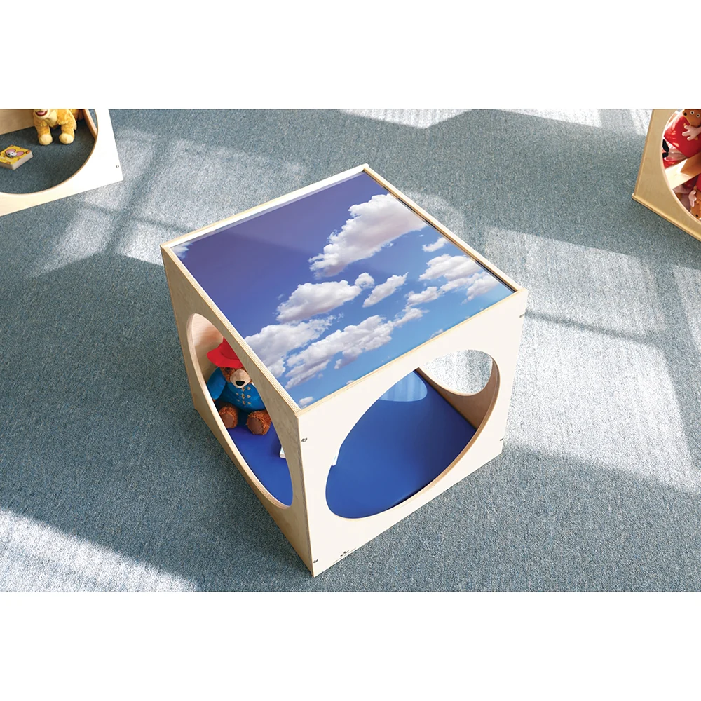Toddler Acrylic Sky Top Play Cube | Quiet Play & Rest Cube with Shatterproof Acrylic Panel and Floor Mat - Image 3