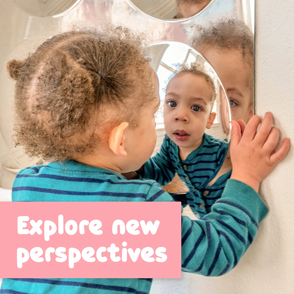 Infant & Toddler Sensory Bubble Dome Mirror | Durable Acrylic Wall Mirror - Image 10