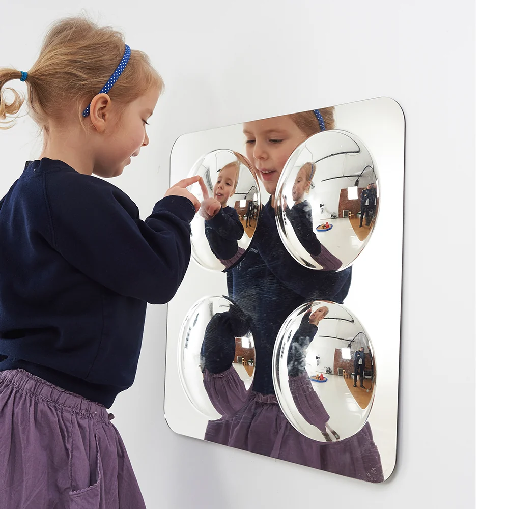 Infant & Toddler Sensory Bubble Dome Mirror | Durable Acrylic Wall Mirror - Image 3