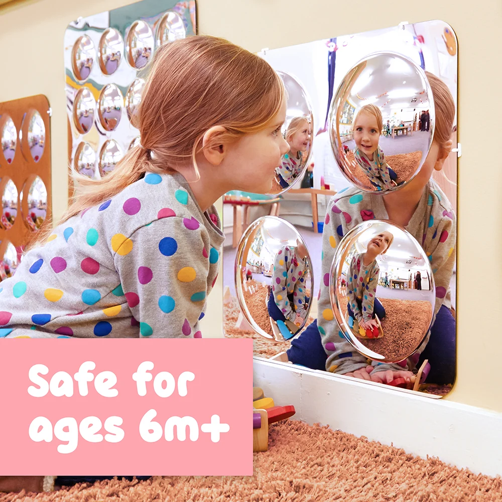Infant & Toddler Sensory Bubble Dome Mirror | Durable Acrylic Wall Mirror - Image 7