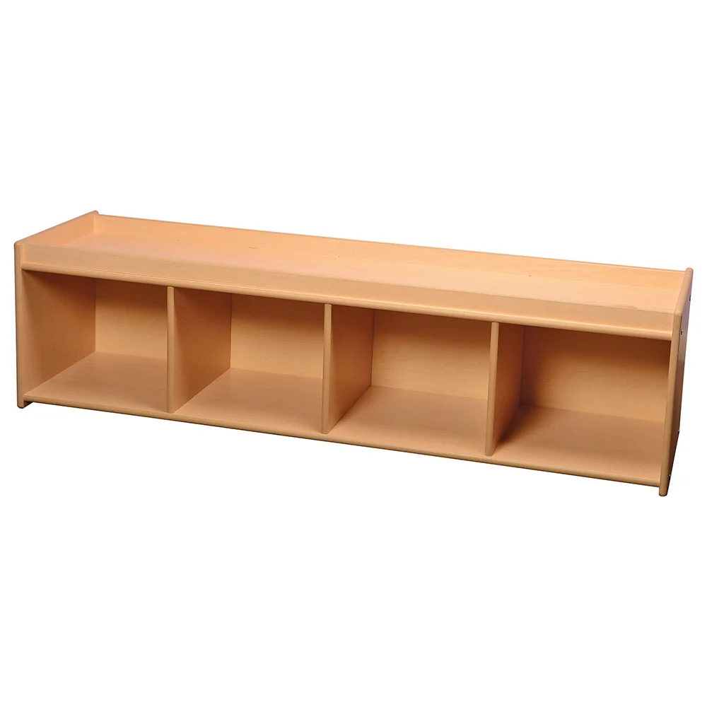 Toddler-Sized Open Storage Unit with Lip Edge | 60” Baltic Birch Shelf and Work Surface