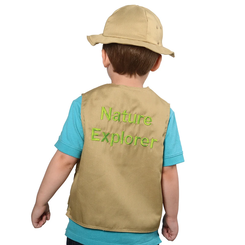 Toddler Nature Explorer Role-Play Vest & Hat | Easy Slip-On with Hook & Loop Closures - Image 2