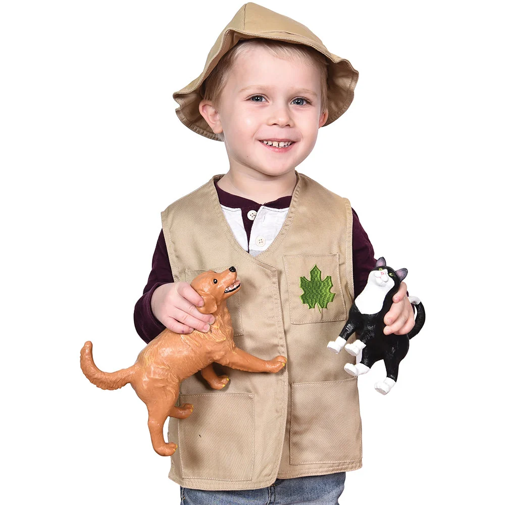 Toddler Nature Explorer Role-Play Vest & Hat | Easy Slip-On with Hook & Loop Closures - Image 6