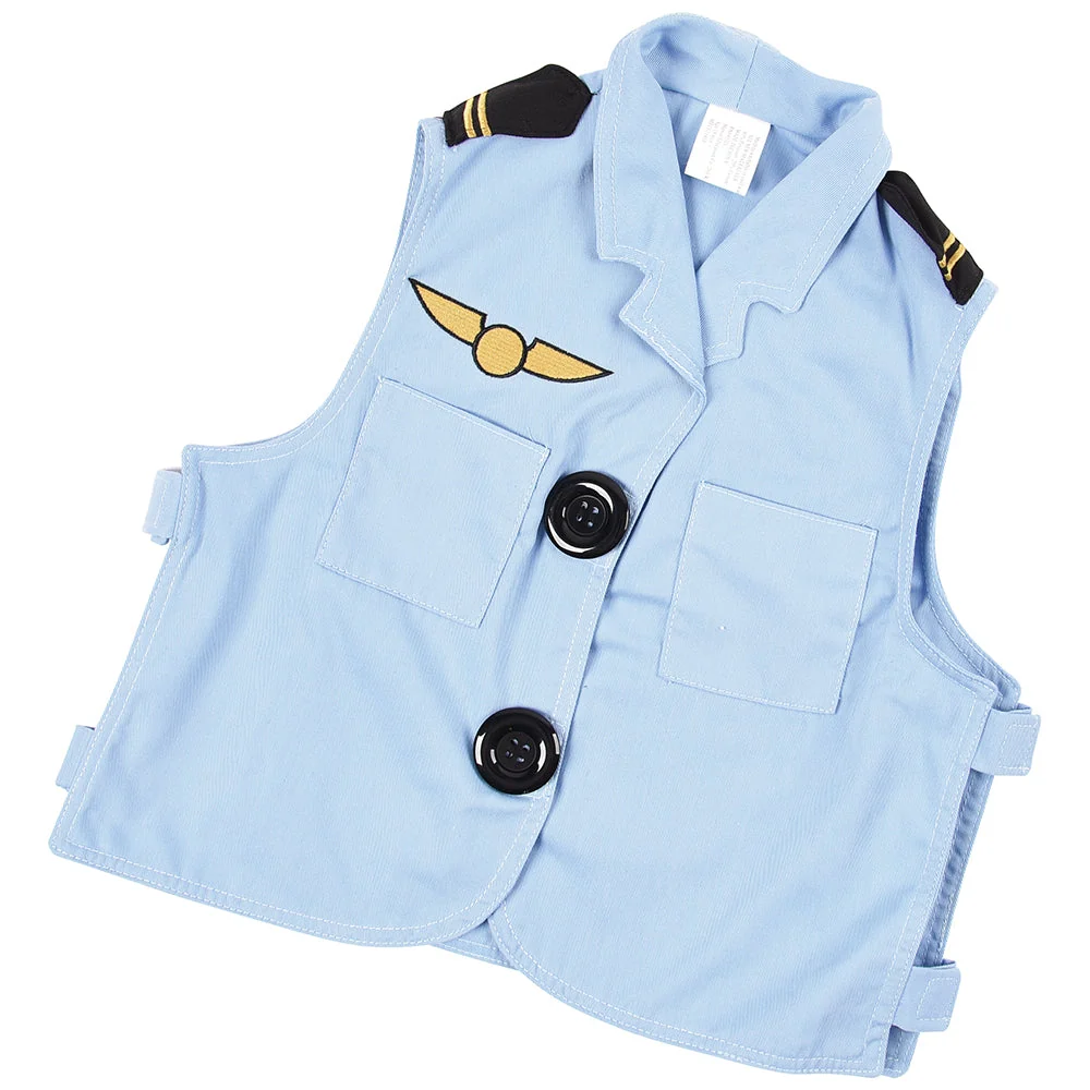 Toddler Pilot Role-Play Vest & Hat | Easy Slip-On with Hook & Loop Closures - Image 5