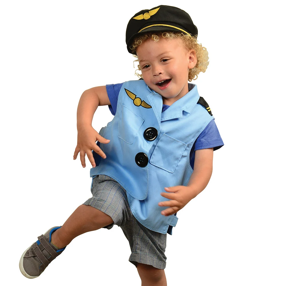 Toddler Dress-Up Vests & Hats Collection: Role-Play Set of 5 | Astronaut, Chef, Farmer, Nature Explorer & Pilot - Image 27