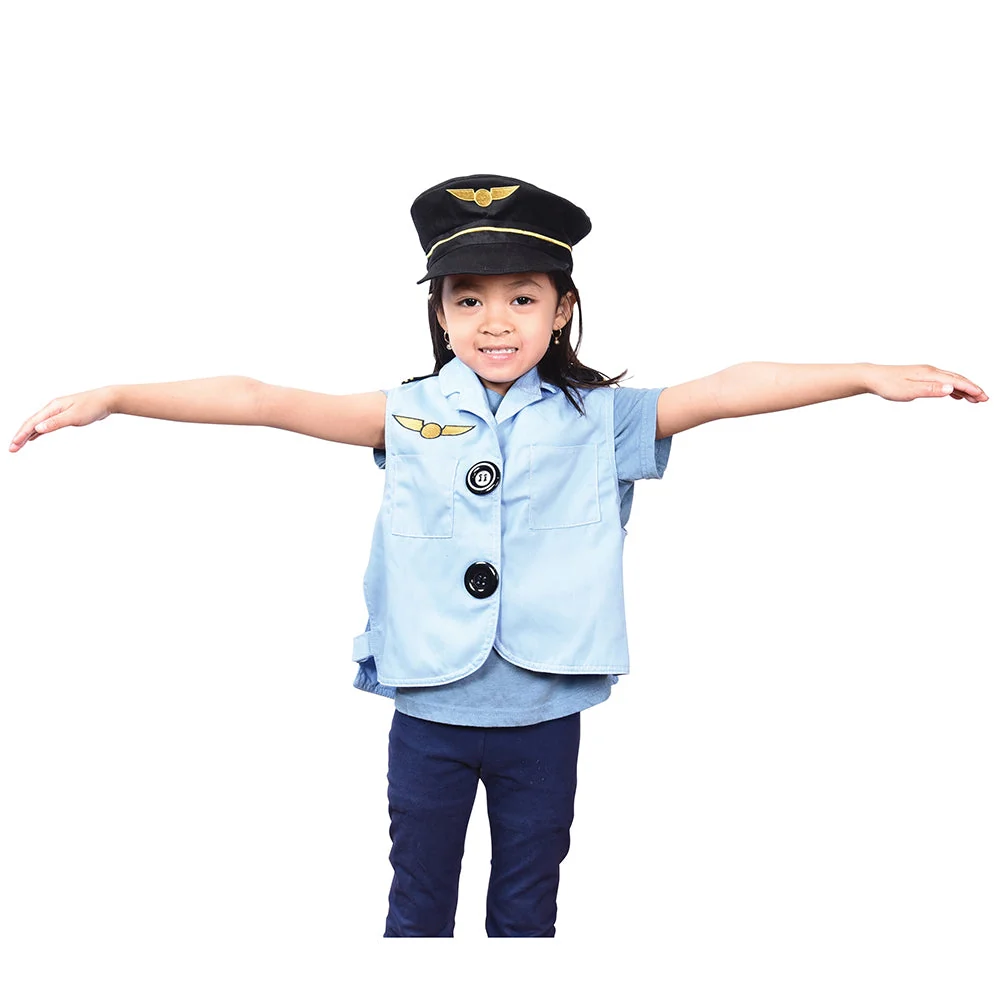 Toddler Dress-Up Vests & Hats Collection: Role-Play Set of 5 | Astronaut, Chef, Farmer, Nature Explorer & Pilot - Image 29