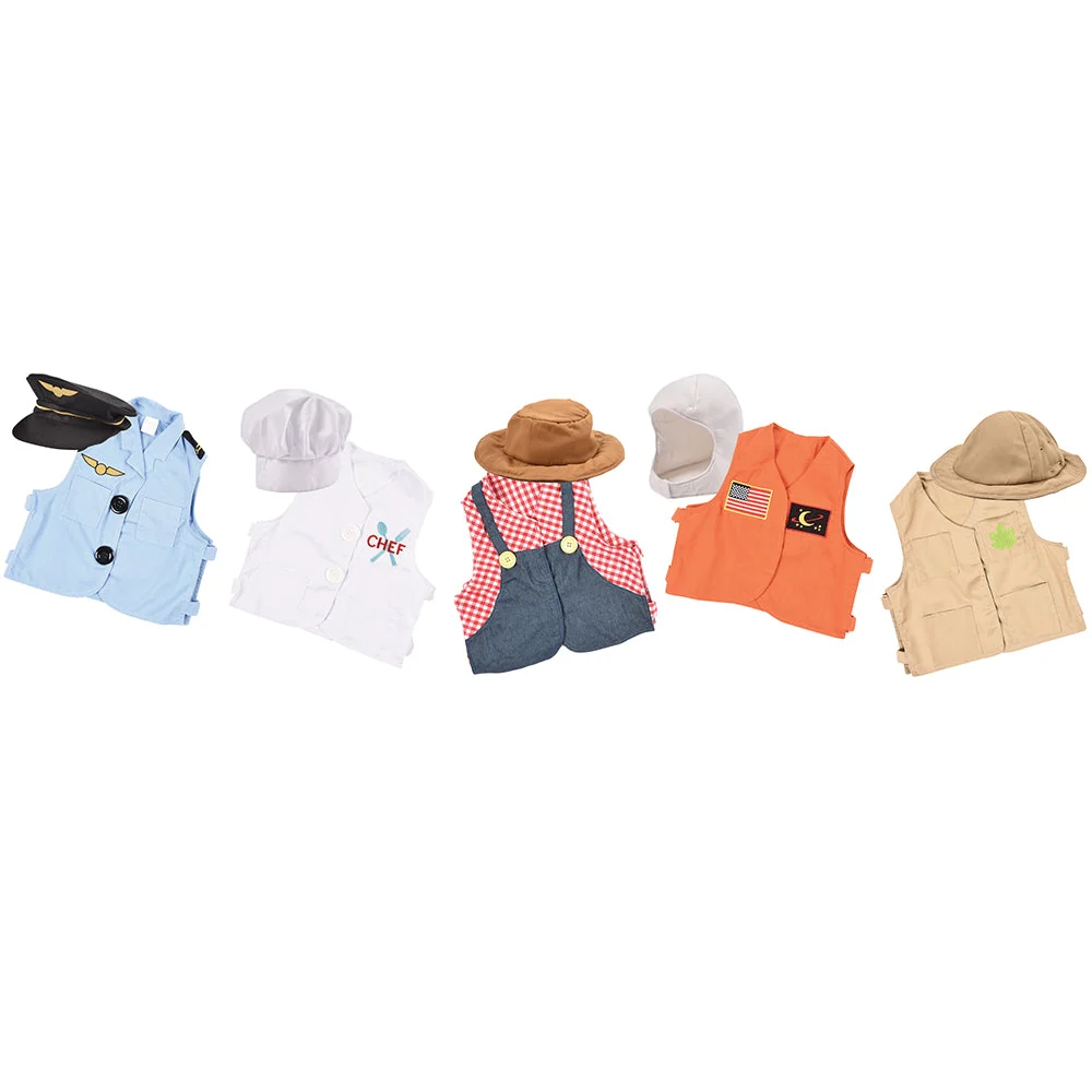 Toddler Dress-Up Vests & Hats Collection: Role-Play Set of 5 | Astronaut, Chef, Farmer, Nature Explorer & Pilot - Image 3