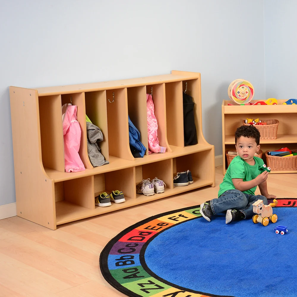 Toddler Locker Unit with Cubbies, Seat & Coat Hooks - Image 12