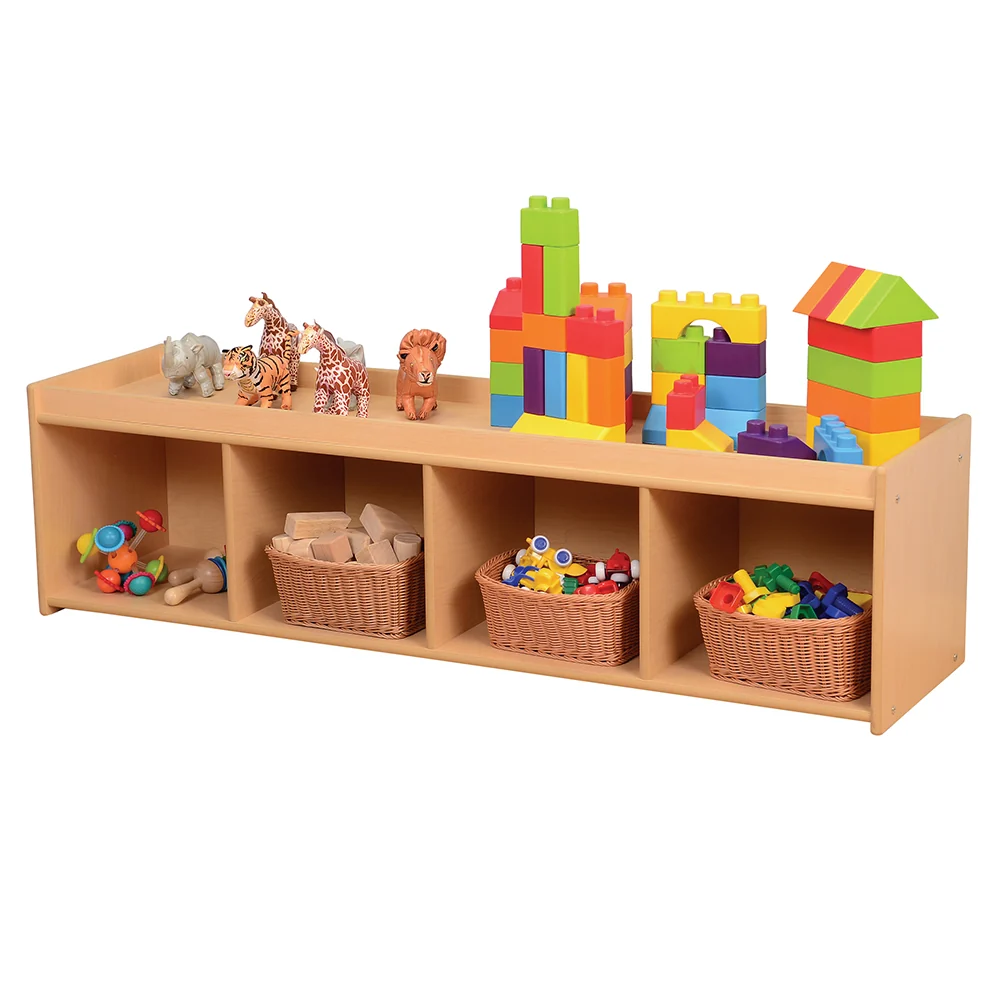 Toddler-Sized Open Storage Unit with Lip Edge | 60” Baltic Birch Shelf and Work Surface - Image 3