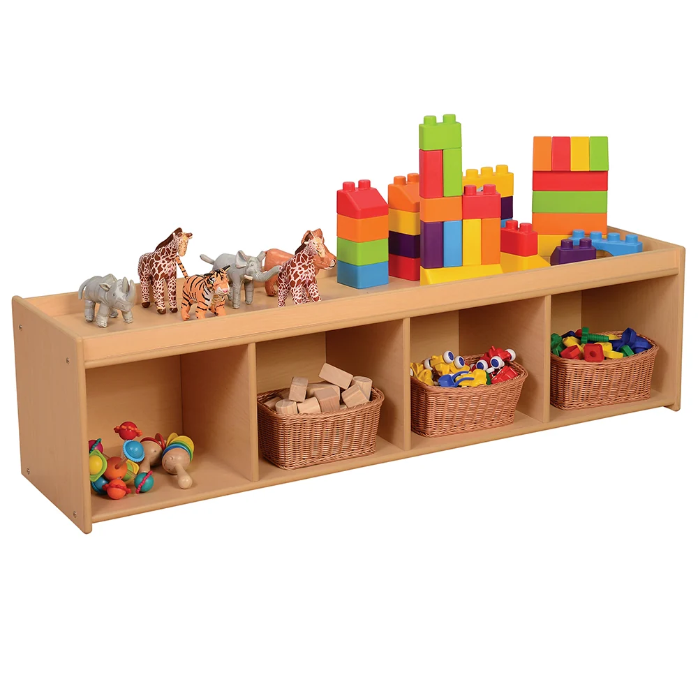 Toddler-Sized Open Storage Unit with Lip Edge | 60” Baltic Birch Shelf and Work Surface - Image 4
