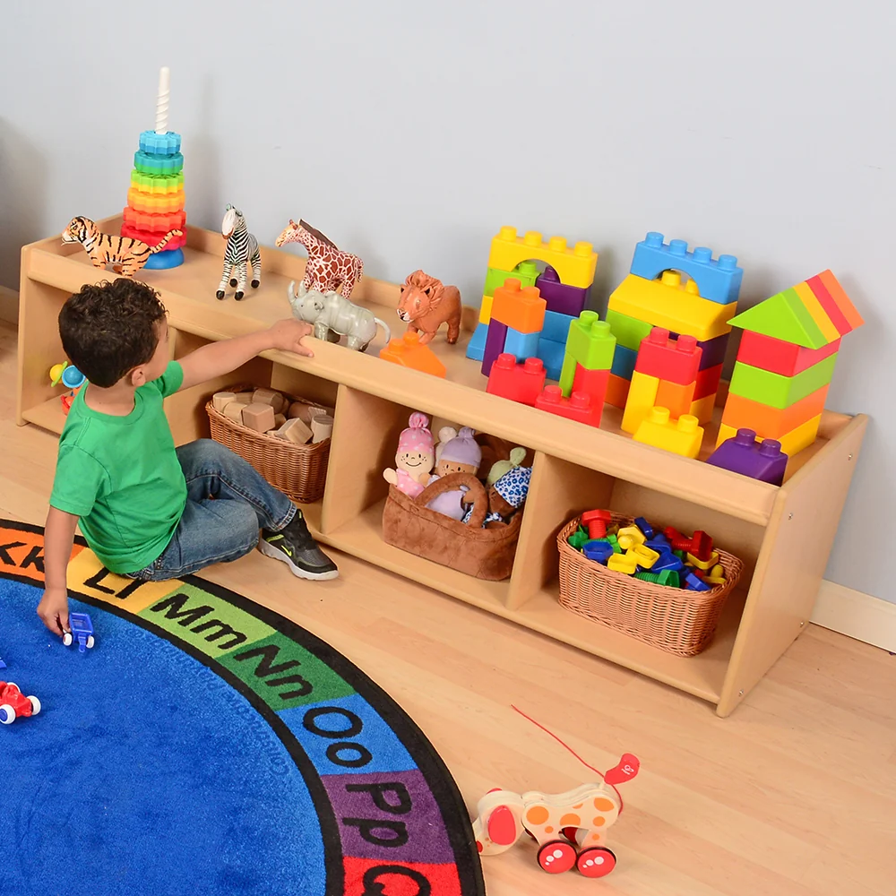 Toddler-Sized Open Storage Unit with Lip Edge | 60” Baltic Birch Shelf and Work Surface - Image 8