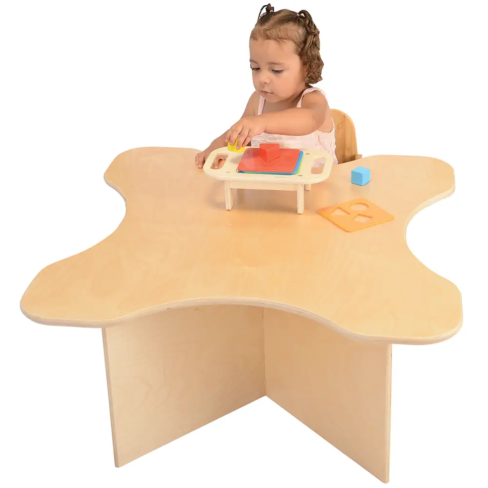 Toddler Transition Table with Durable Tuff-Gloss UV Finish | 15" H Wood Classroom Activity Table - Image 6