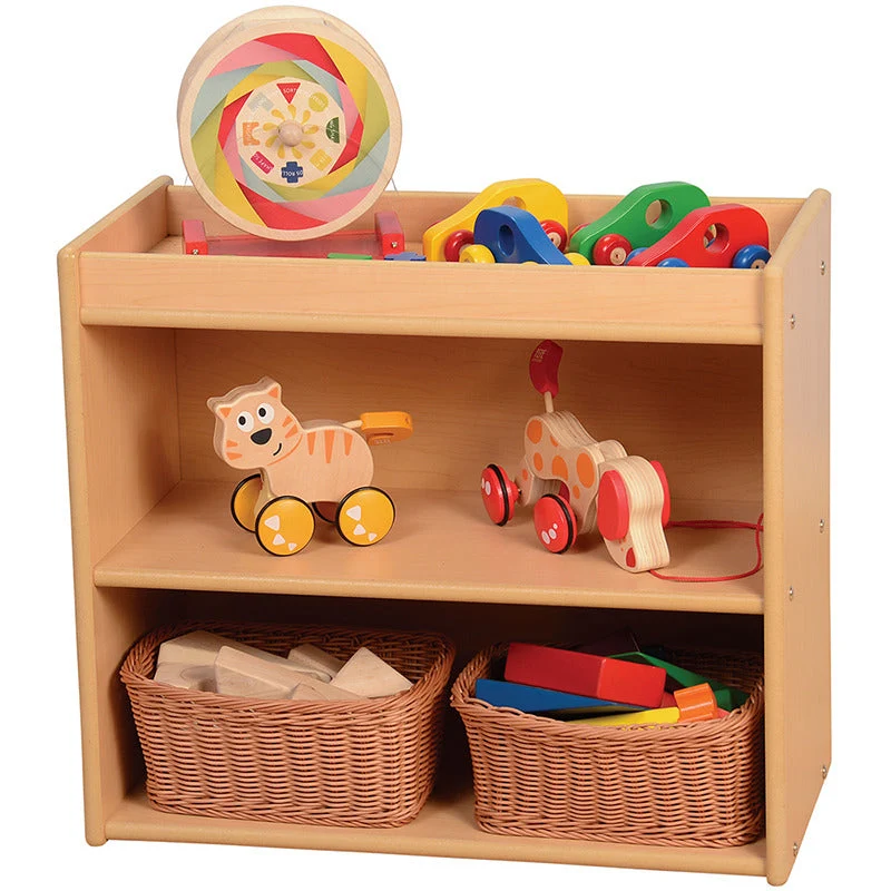 Toddler Supportive Two-Shelf Storage Unit | Low Baltic Birch Organizer