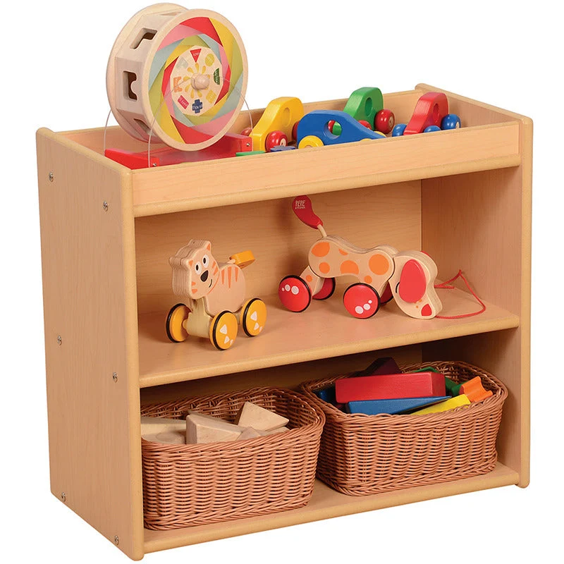 Toddler Supportive Two-Shelf Storage Unit | Low Baltic Birch Organizer - Image 2