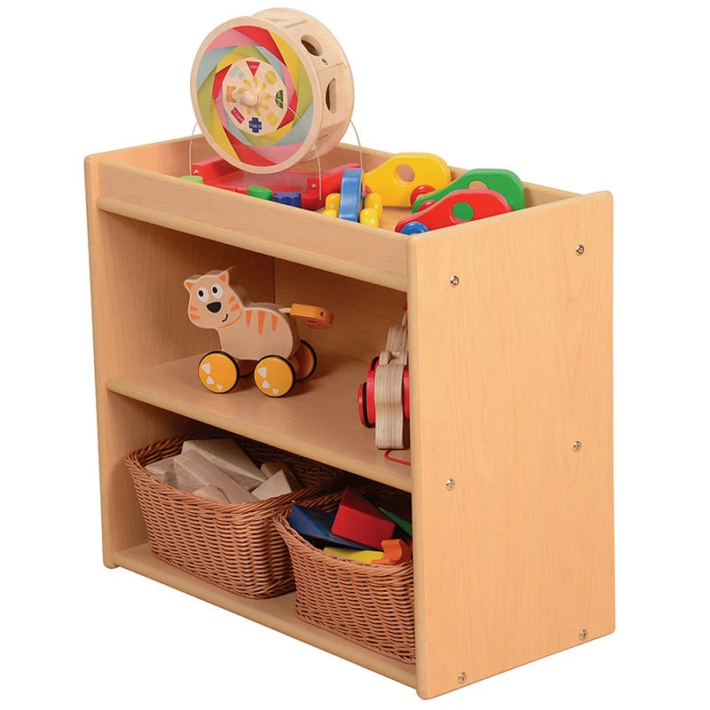 Toddler Supportive Two-Shelf Storage Unit | Low Baltic Birch Organizer - Image 3