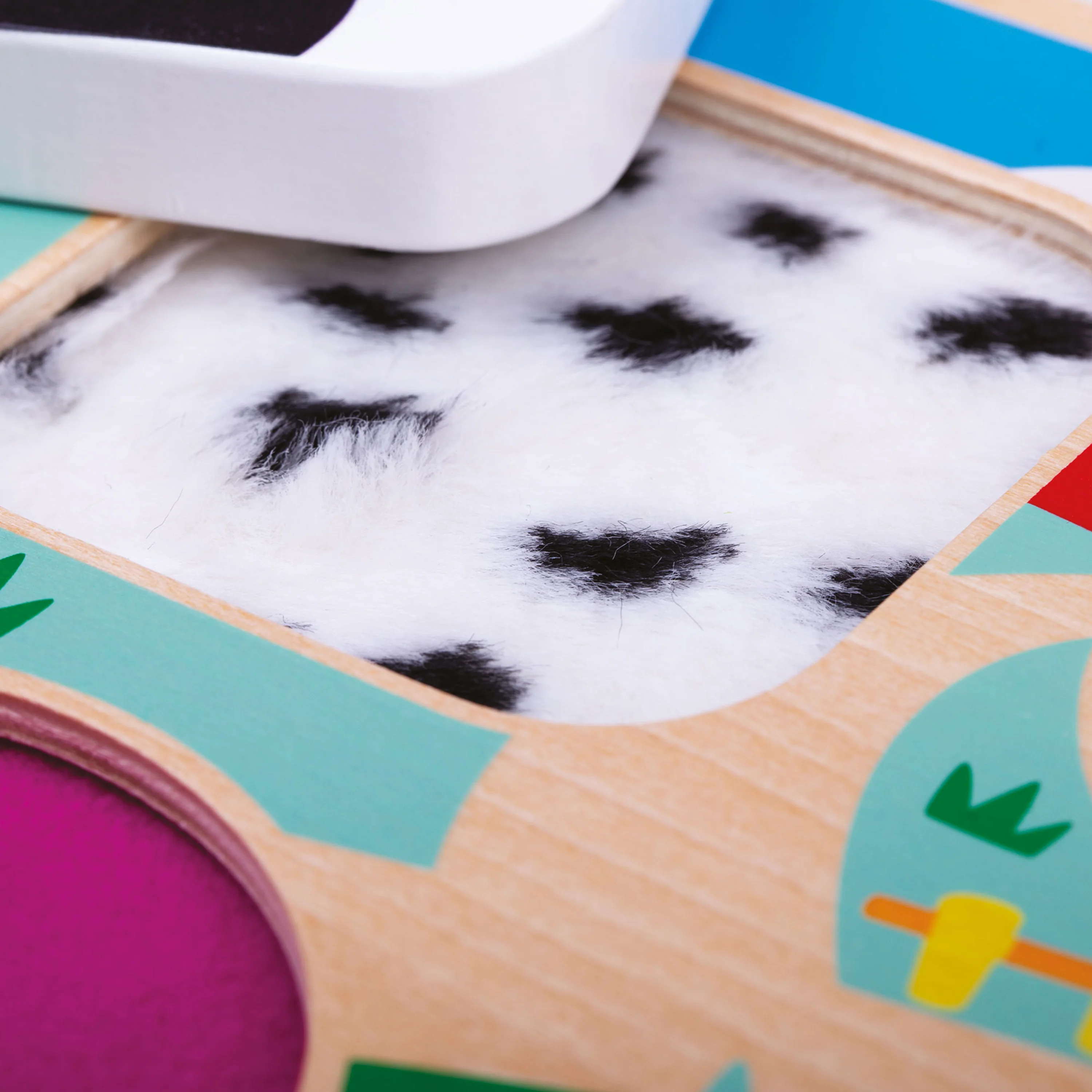 Touch and Feel Farm Puzzle | Wooden Sensory Shape Sorter with Textured Animal Pieces - Image 11
