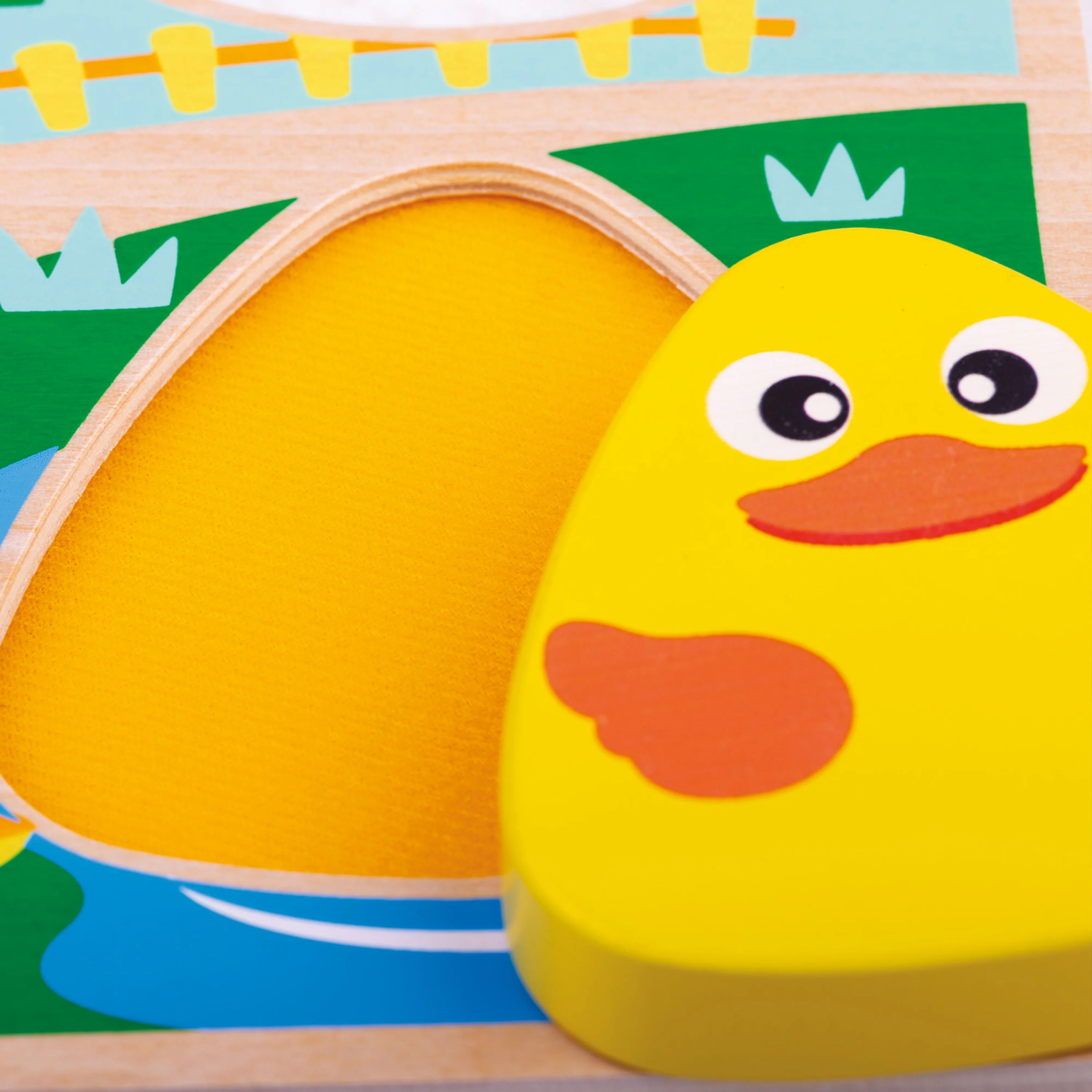 Touch and Feel Farm Puzzle | Wooden Sensory Shape Sorter with Textured Animal Pieces - Image 8
