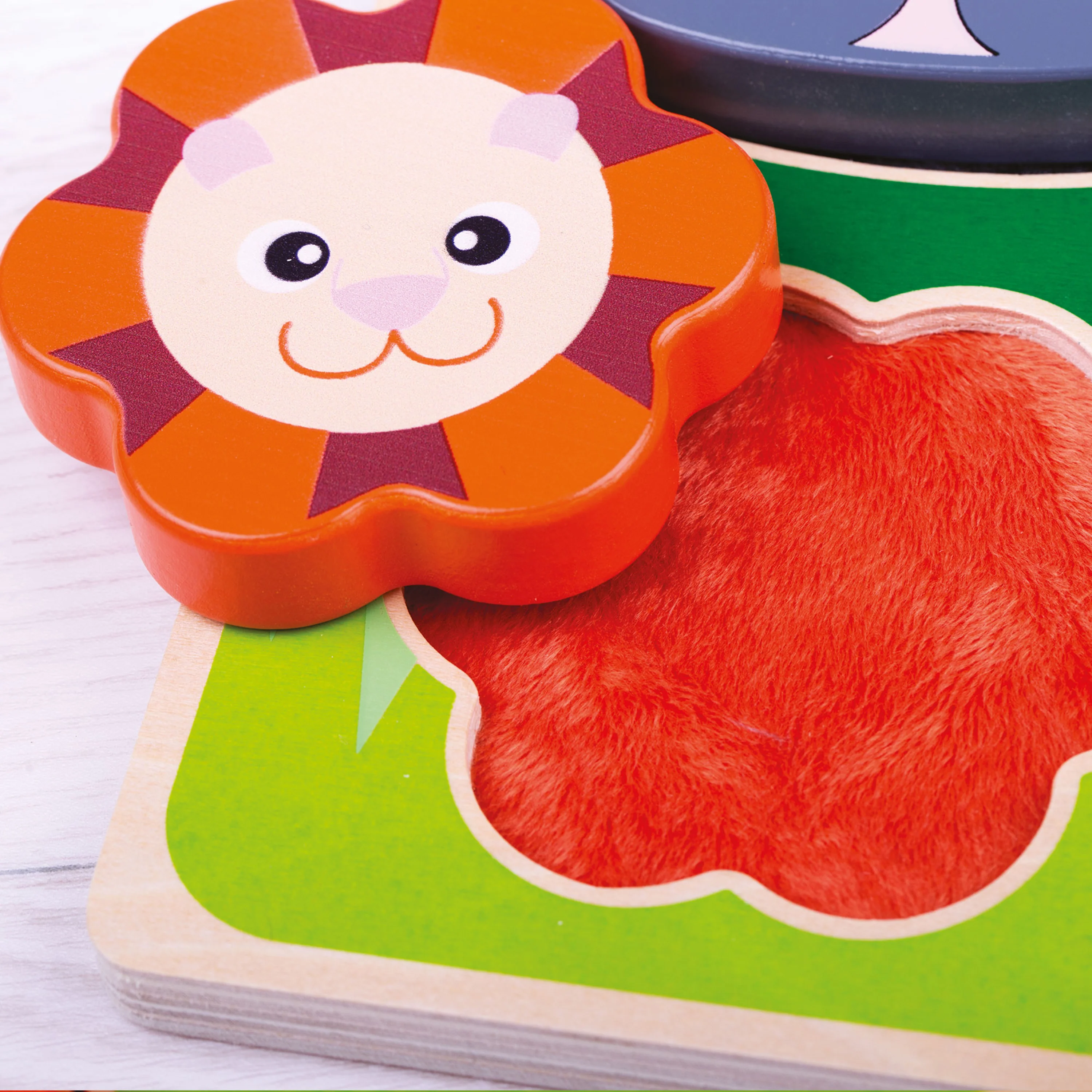 Touch and Feel Safari Puzzle | Wooden Sensory Shape Sorter with Textured Animal Pieces - Image 5